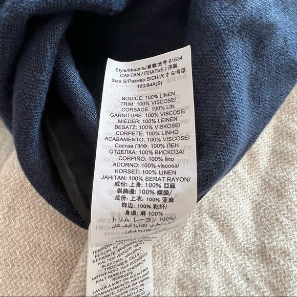 SOLD! Tory Burch Linen Embroidered Beach Tunic In Navy Blue - Picture 7 of 7